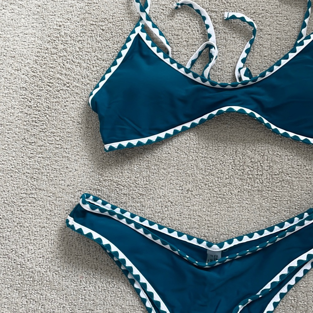 Turquoise and White Bikini (Like New)